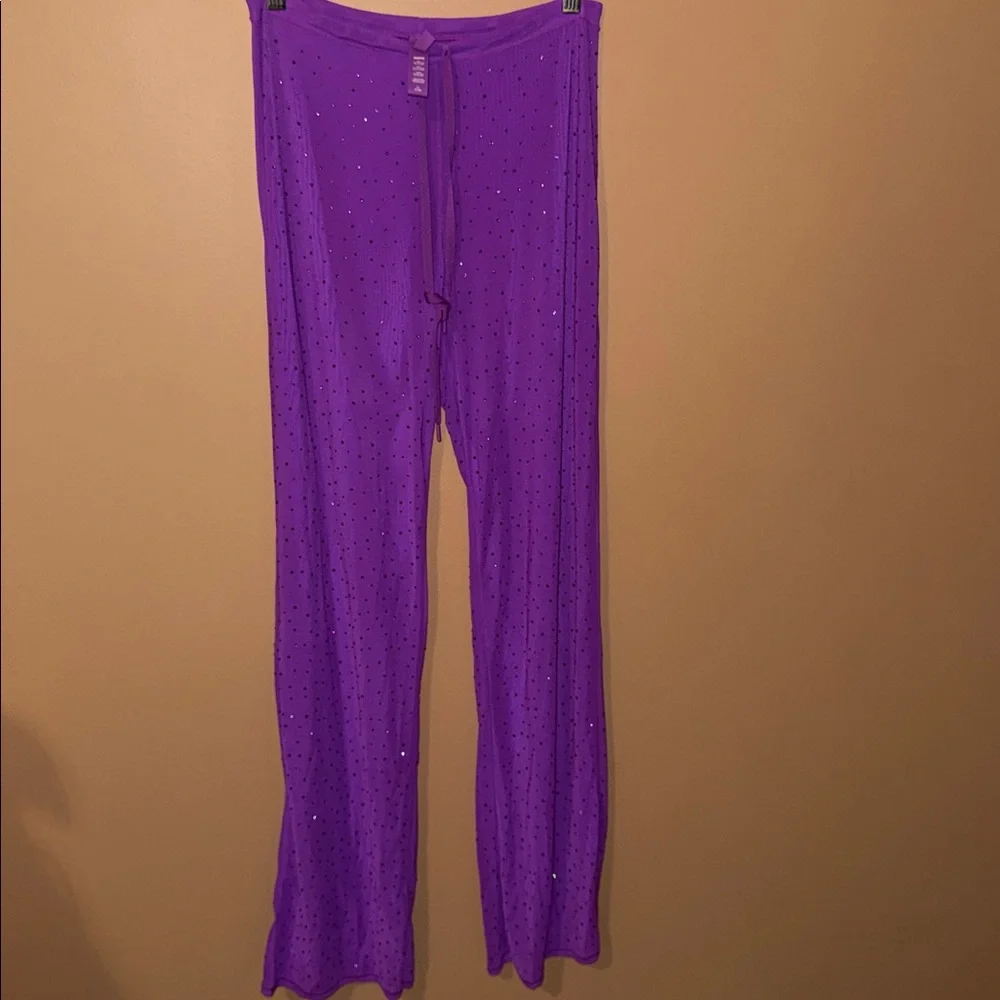 Skims Rhinestone Mesh swim cover pants